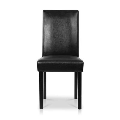 Artiss Set of 2 PU Leather Dining Chairs - Black