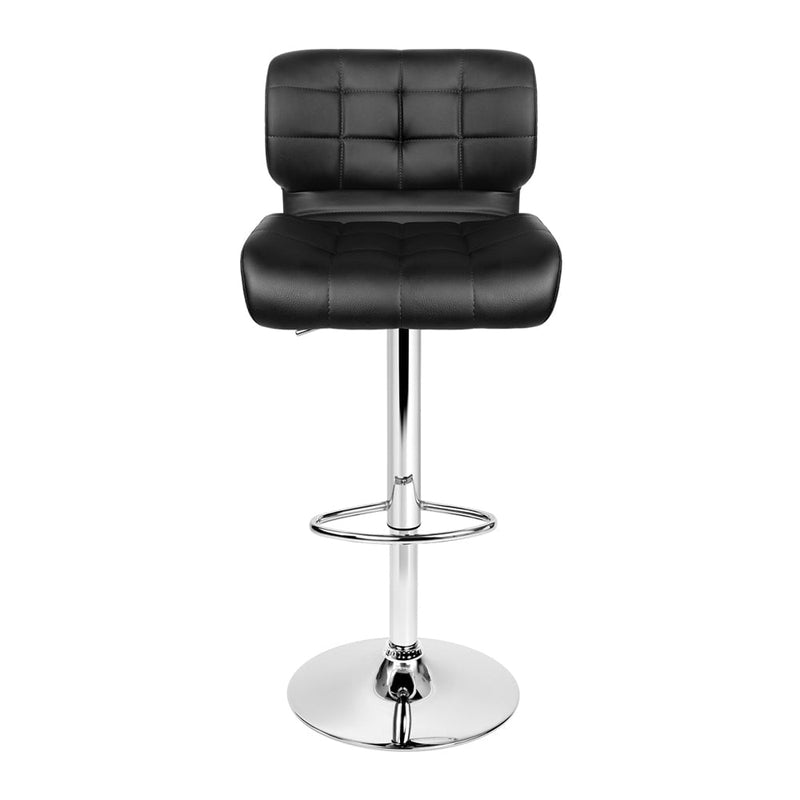 Artiss Set of 2 PU Leather Gas Lift Bar Stools - Black and Chrome Payday Deals