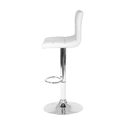 Artiss Set of 2 PU Leather Gas Lift Bar Stools - White Payday Deals