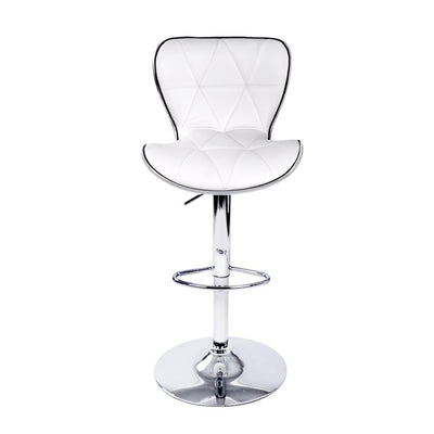 Artiss Set of 2 PU Leather Patterned Bar Stools - White and Chrome Payday Deals