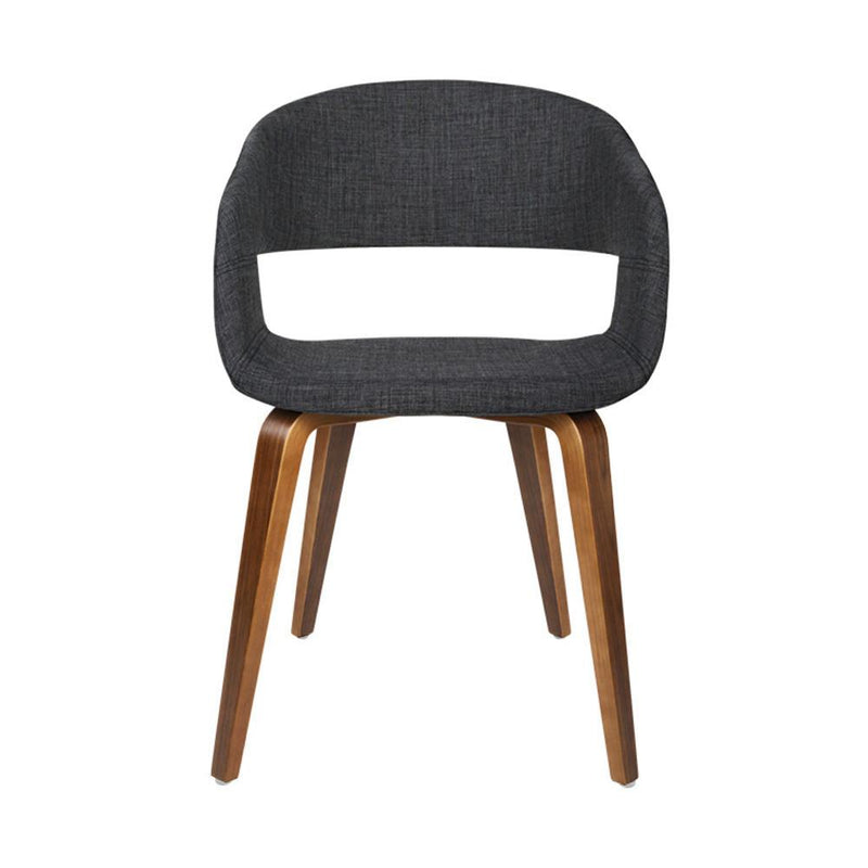 Artiss Set of 2 Timber Wood and Fabric Dining Chairs - Charcoal Payday Deals