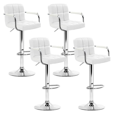 Artiss Set of 4 Bar Stools Gas lift Swivel - Steel and White Payday Deals