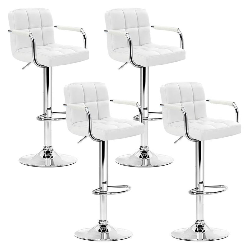 Artiss Set of 4 Bar Stools Gas lift Swivel - Steel and White Payday Deals