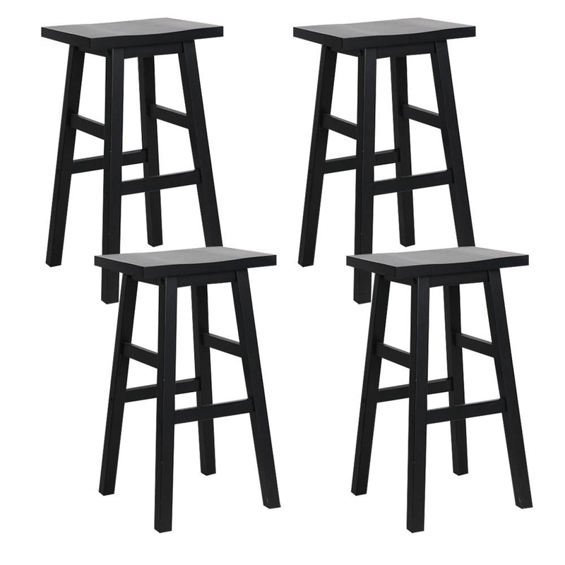 Artiss Set of 4 Beech Wood Bar Stools - Black Payday Deals