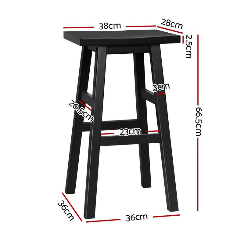 Artiss Set of 4 Beech Wood Bar Stools - Black Payday Deals