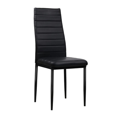 Artiss Set of 4 Dining Chairs PVC Leather - Black Payday Deals