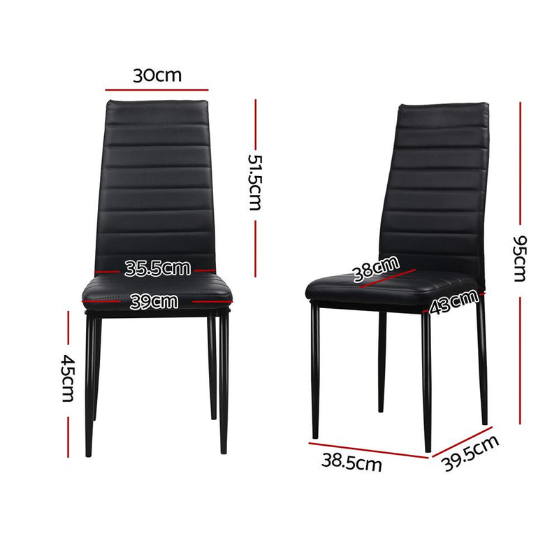 Artiss Set of 4 Dining Chairs PVC Leather - Black Payday Deals