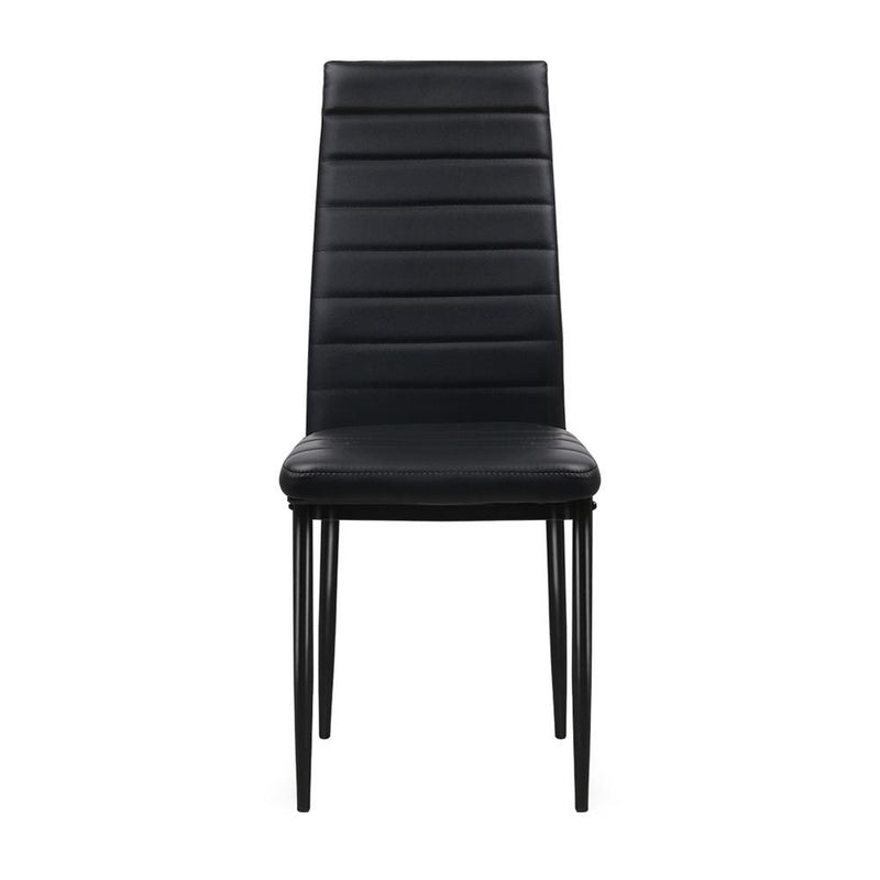 Artiss Set of 4 Dining Chairs PVC Leather - Black Payday Deals