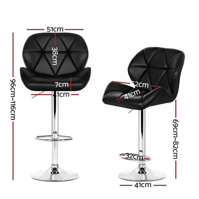 Artiss Set of 4 Kitchen Bar Stools - Black and Chrome Payday Deals