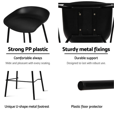 Artiss Set of 4 Metal Bar Stools - Black Payday Deals