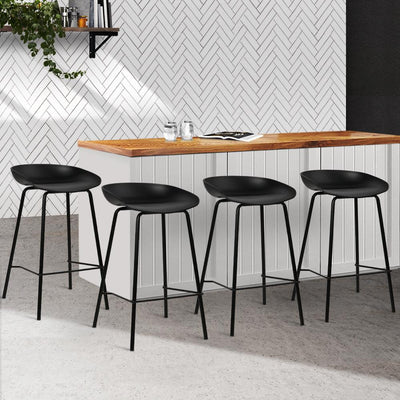 Artiss Set of 4 Metal Bar Stools - Black Payday Deals