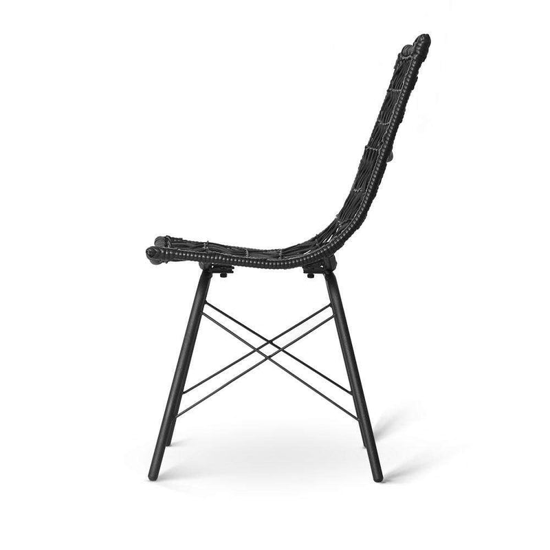 Artiss Set of 4 PE Wicker Dining Chair - Black