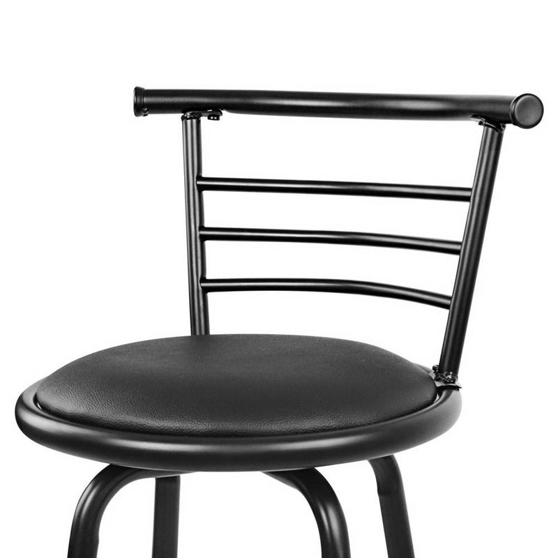 Artiss Set of 4 PU Leather Bar Stools - Black and Steel Payday Deals