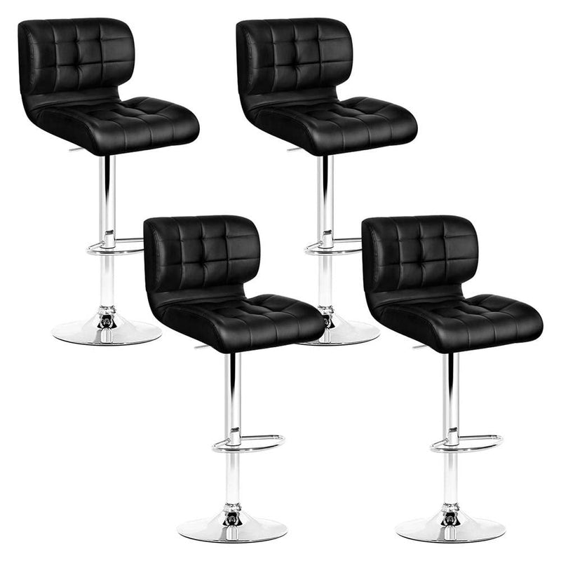 Artiss Set of 4 PU Leather Gas Lift Bar Stools - Black and Chrome Payday Deals