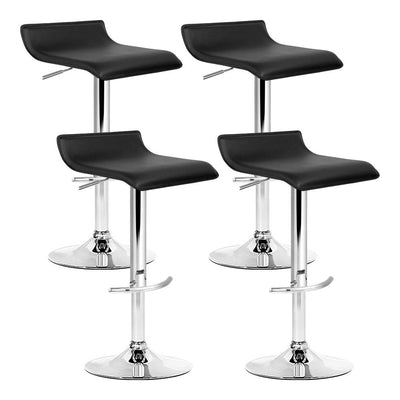 Artiss Set of 4 PU Leather Wave Style Bar Stools - Black Payday Deals