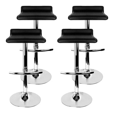 Artiss Set of 4 PU Leather Wave Style Bar Stools - Black Payday Deals