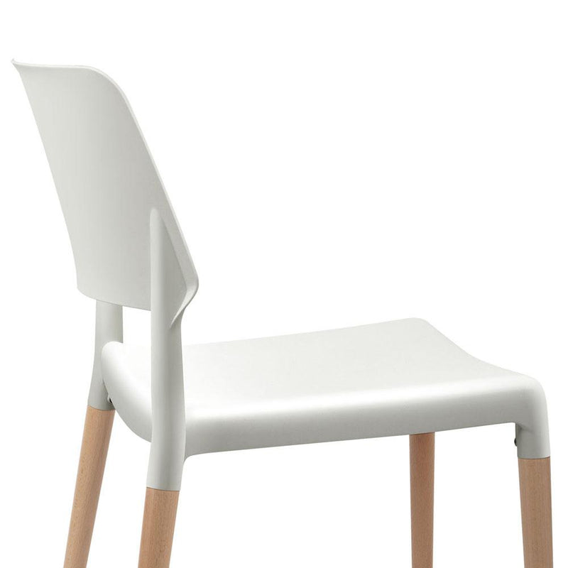 Artiss Set of 4 Wooden Stackable Dining Chairs - White Payday Deals