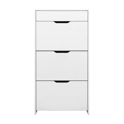 Artiss Shoe Cabinet 3 Tier Shoes Storage Drawer High Gloss White Rack Shelf Payday Deals