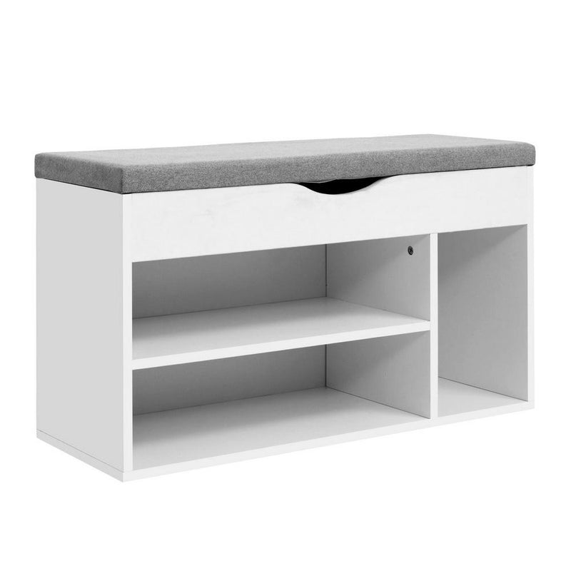 Artiss Shoe Cabinet Bench Shoes Organiser Storage Rack Shelf White Cupboard Box Payday Deals