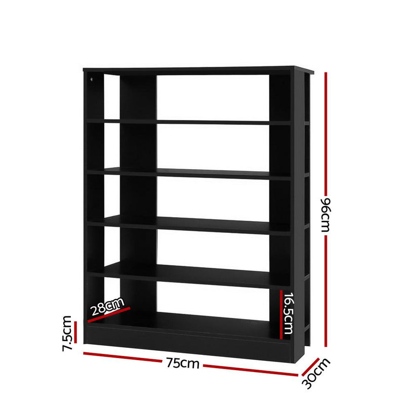 Artiss Shoe Cabinet Shoes Organiser Storage Rack 30 Pairs Black Shelf Wooden Payday Deals