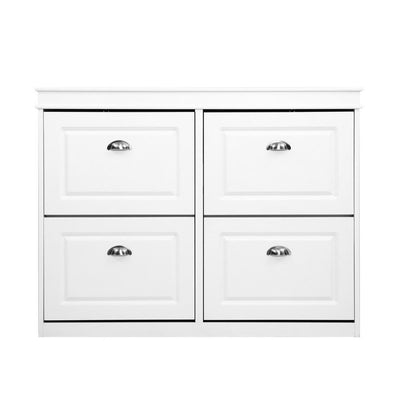 Artiss Shoe Cabinet Shoes Storage Rack Organiser White Shelf Drawer Cupboard 24 Pairs Payday Deals