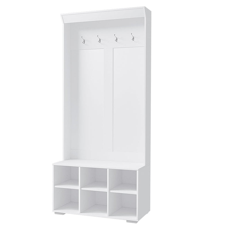 Artiss Shoe Cabinet Storage Rack Shoe Bench Hall Tree Coat Rack White 180CM Payday Deals