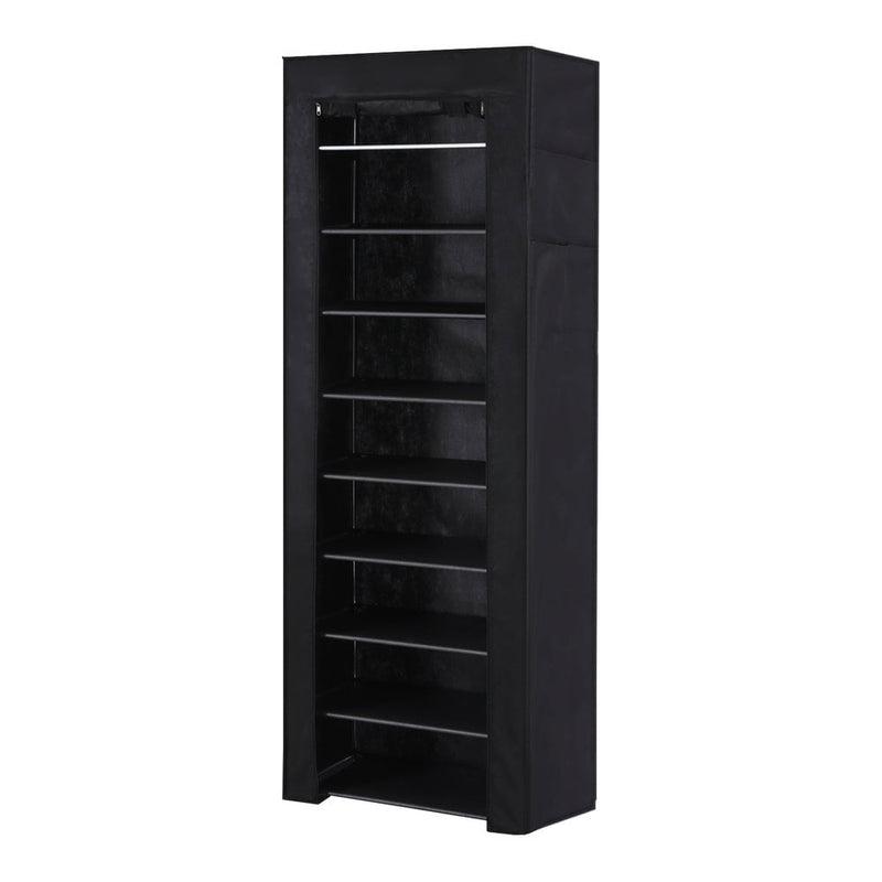 Artiss Shoe Rack 10-tier 27 Pairs Removable Cover Black Payday Deals