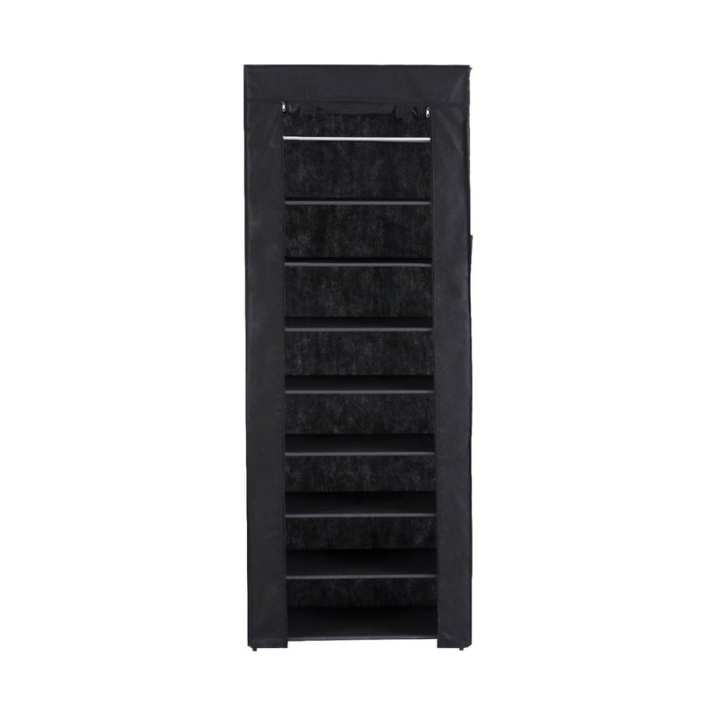 Artiss Shoe Rack 10-tier 27 Pairs Removable Cover Black Payday Deals