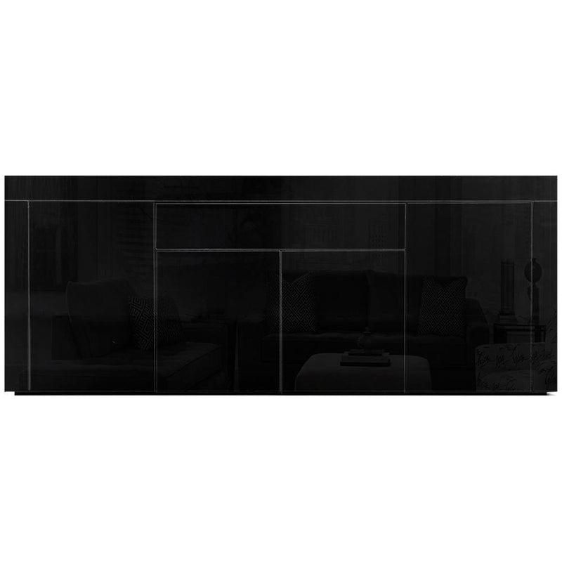 Artiss Sideboard Buffet High Gloss Storage Cabinet 4 Doors Cupboard Hall Black Payday Deals