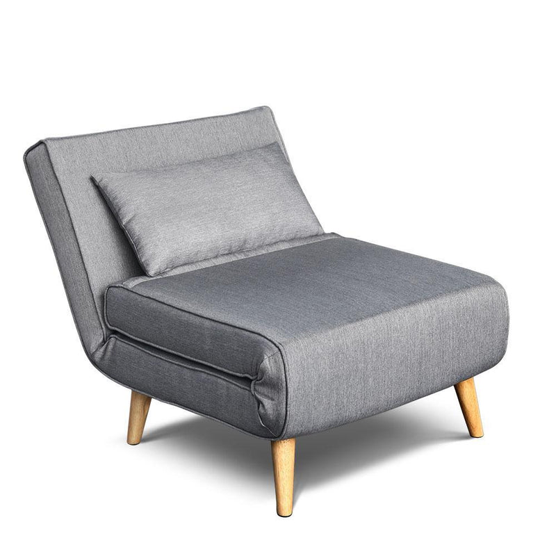 Artiss Single Fabric Folding Sofa Bed - Grey Payday Deals