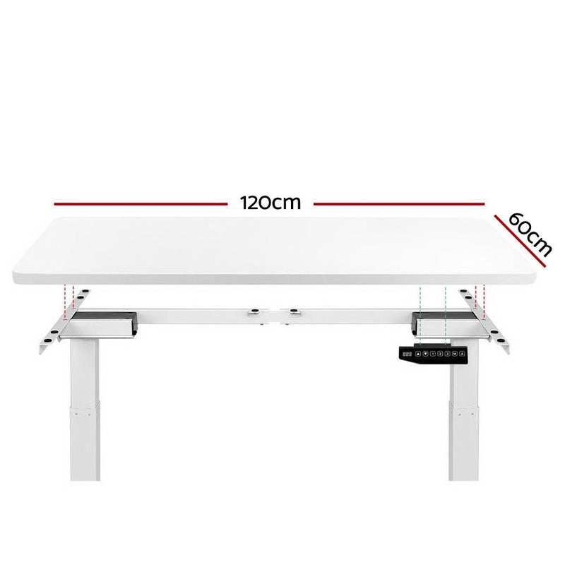 Artiss Sit Stand Desk Motorised Electric Computer Laptop Table Riser Office Dual Motor 120cm White Payday Deals