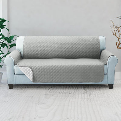 Artiss Sofa Cover Quilted Couch Covers Lounge Protector Slipcovers 3 Seater Grey Payday Deals