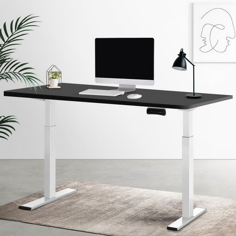 Artiss Standing Desk Electric Height Adjustable Sit Stand Desks White Black Payday Deals