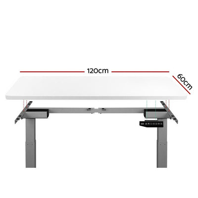 Artiss Standing Desk Motorised Height Adjustable Laptop Computer Table Electric Riser Dual Motor 120cm Payday Deals