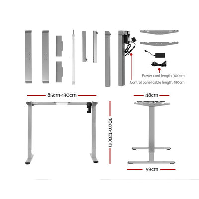 Artiss Standing Desk Sit Stand Motorised Height Adjustable Frame Only Grey Payday Deals