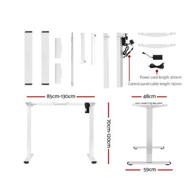 Artiss Standing Desk Sit Stand Motorised Height Adjustable Frame Only White Payday Deals