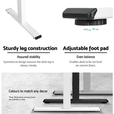 Artiss Standing Desk Sit Stand Motorised Height Adjustable Frame Only White Payday Deals