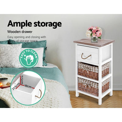 Artiss Storage Cabinet Bedside Table Dresser Chest of Drawers Bedroom Hallway Payday Deals