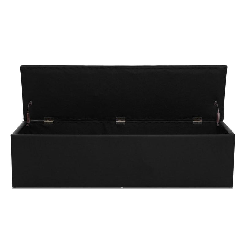 Artiss Storage Ottoman Blanket Box Black LARGE Leather Rest Chest Toy Foot Stool Payday Deals