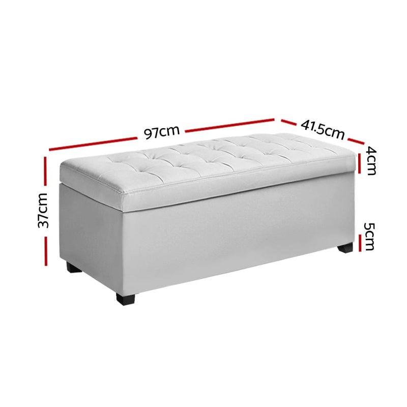 Artiss Storage Ottoman Blanket Box Footstool Leather Foot Stool Chest Toy Large Payday Deals