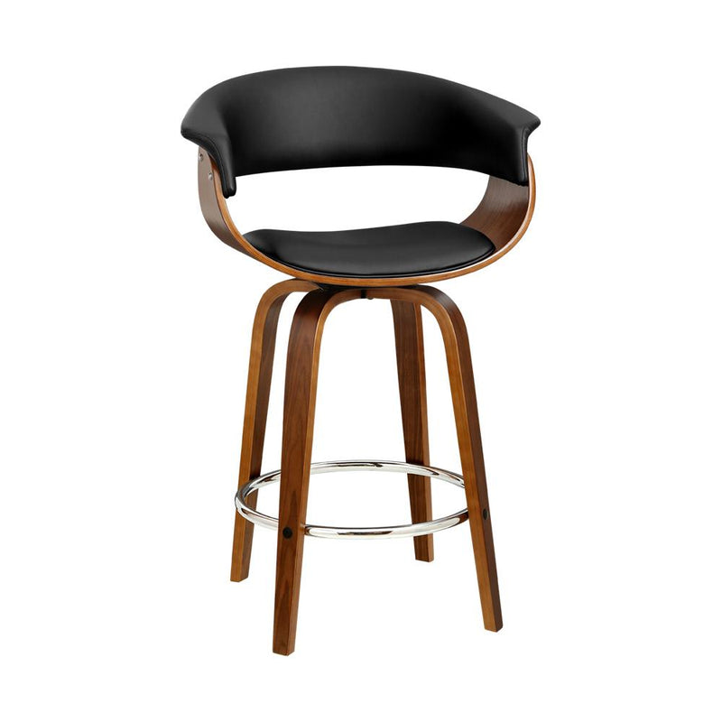 Artiss Swivel PU Leather Bar Stool - Wood and Black Payday Deals