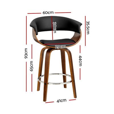 Artiss Swivel PU Leather Bar Stool - Wood and Black Payday Deals