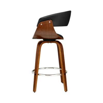 Artiss Swivel PU Leather Bar Stool - Wood and Black Payday Deals