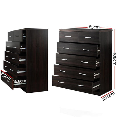 Artiss Tallboy 6 Drawers Storage Cabinet - Walnut Payday Deals