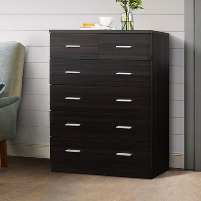 Artiss Tallboy 6 Drawers Storage Cabinet - Walnut Payday Deals