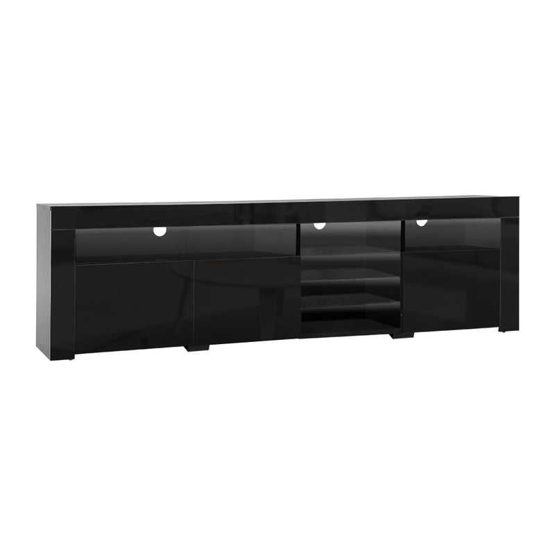 Artiss TV Cabinet Entertainment Unit Stand RGB LED Gloss 3 Doors 180cm Black Payday Deals
