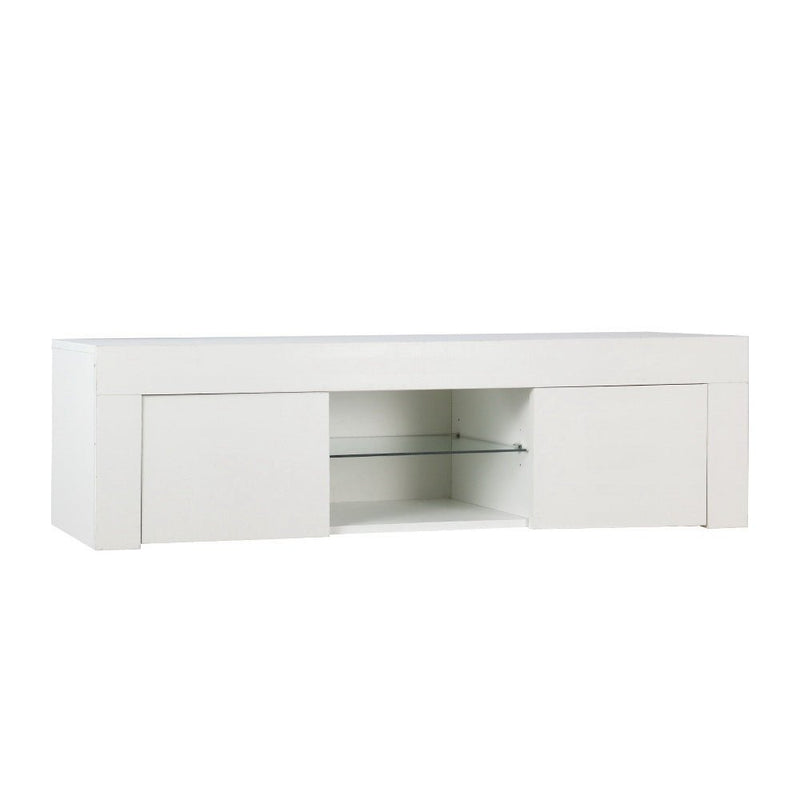 Artiss TV Cabinet Entertainment Unit Stand RGB LED Gloss Furniture 130cm White Payday Deals