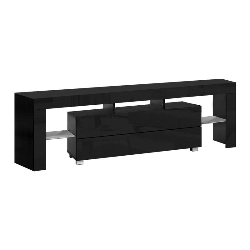 Artiss TV Cabinet Entertainment Unit Stand RGB LED Gloss Furniture 160cm Black Payday Deals