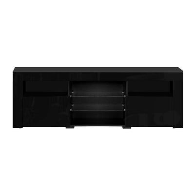 Artiss TV Cabinet Entertainment Unit Stand RGB LED Gloss Furniture 160cm Black Payday Deals