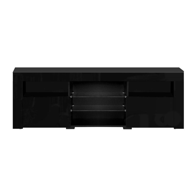 Artiss TV Cabinet Entertainment Unit Stand RGB LED Gloss Furniture 160cm Black Payday Deals